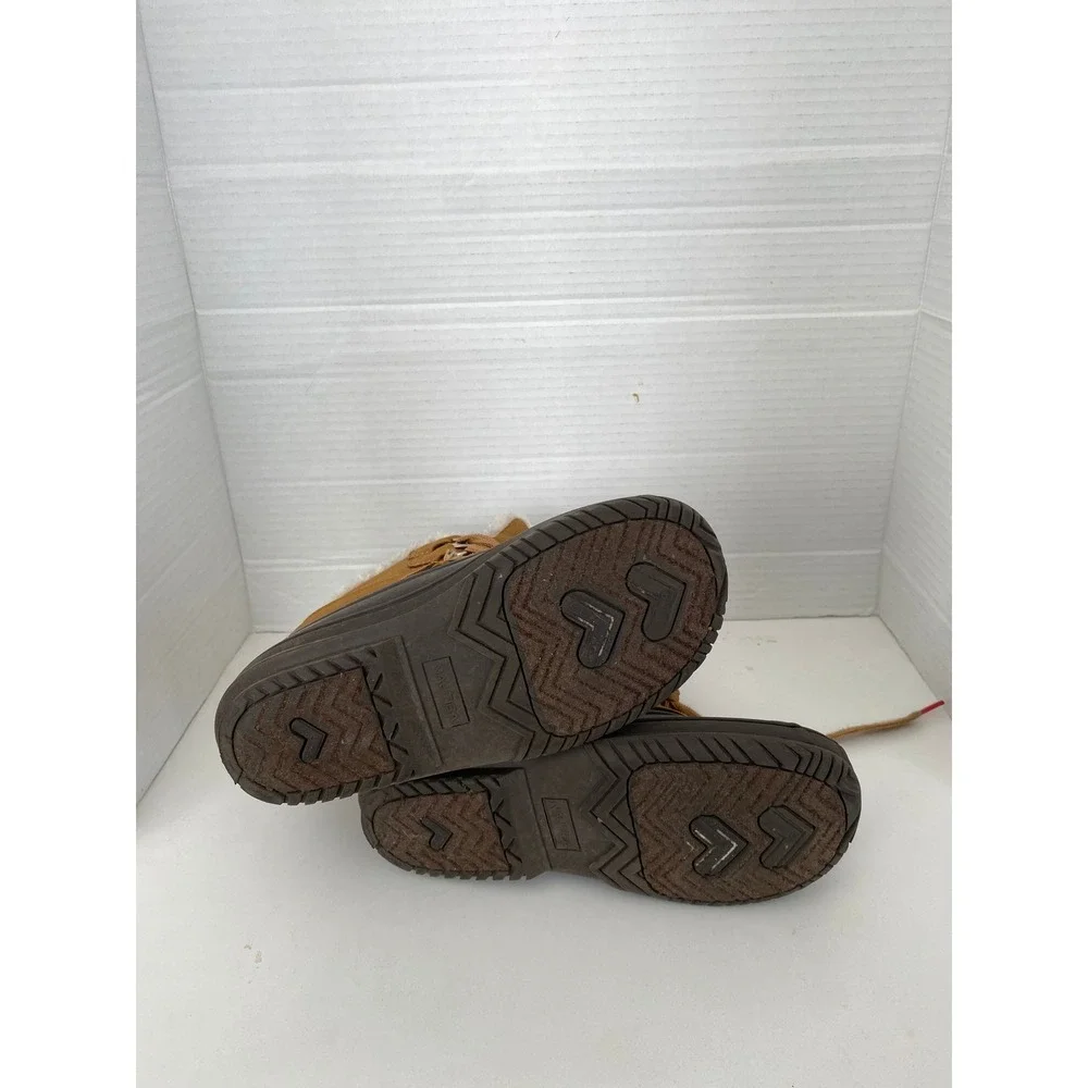 Nautica Jayce Youth Size 2 Tan Brown Duck Boots Faux Fur Lined Snow
